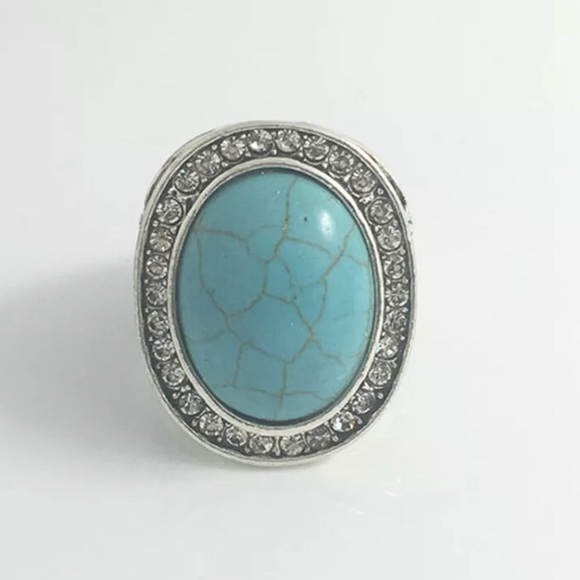 Vintage Turquoise Gemstone Ring Silver from China - Picture 3 of 3